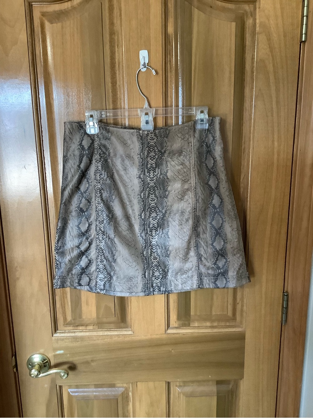 Wishlist Taupe Snake-Print Mini Skirt